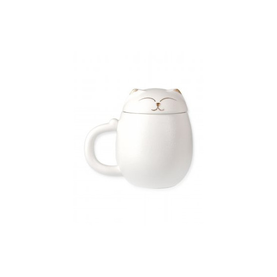 TAZZA MEOW WHITE CON COPERCHIO E FILTRO