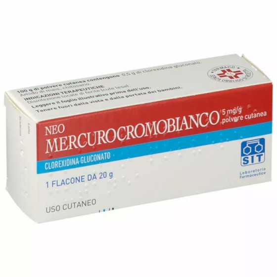 Neomercurocromo Bianco Polvere Cutanea Disinfettante 20g